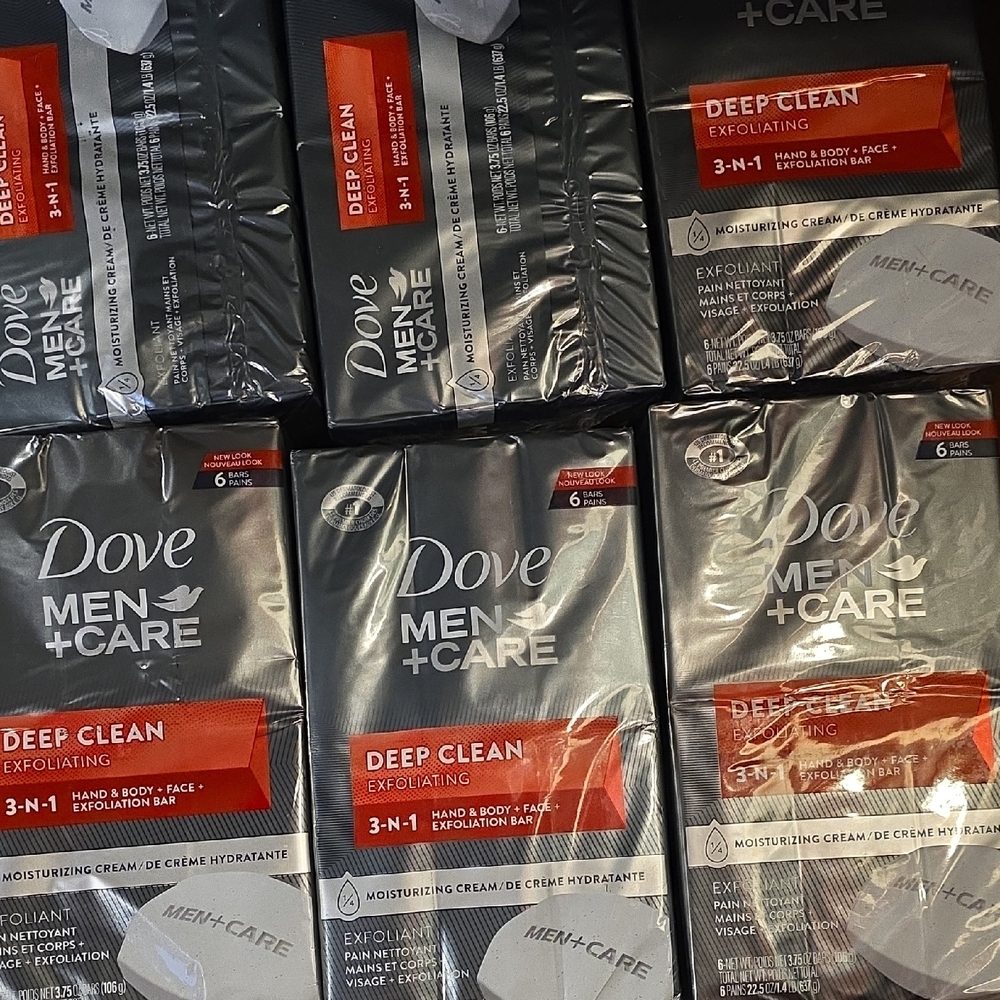 Dove Men+Care Deep Clean Soap (6) 3.75 oz a bar~Deep Clean~ Body Face Hands~NEW